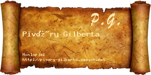 Piváry Gilberta névjegykártya